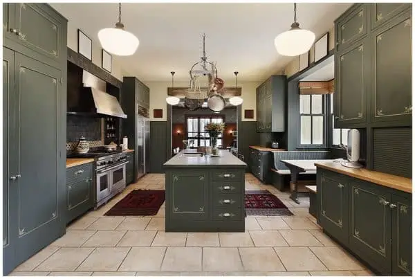 The Tones and Hues of Green Kitchen Cabinets | WPL Interior Design